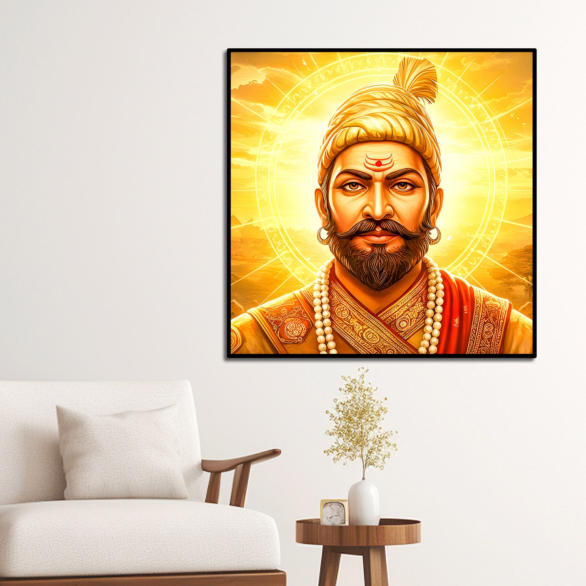 Shivaji Maharaj Iconic Warrior King Premium Wall Painting