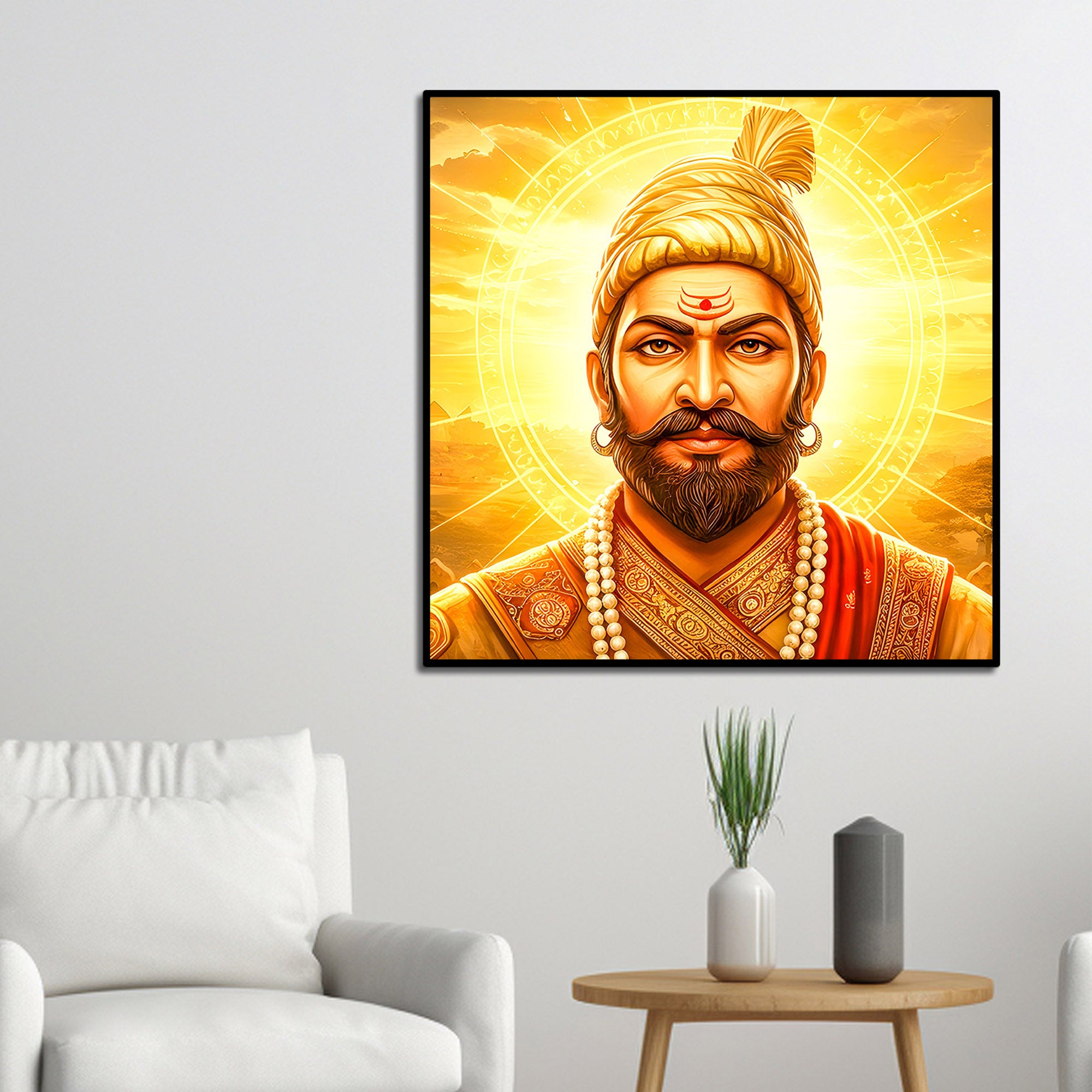 Shivaji Maharaj Iconic Warrior King Premium Wall Painting