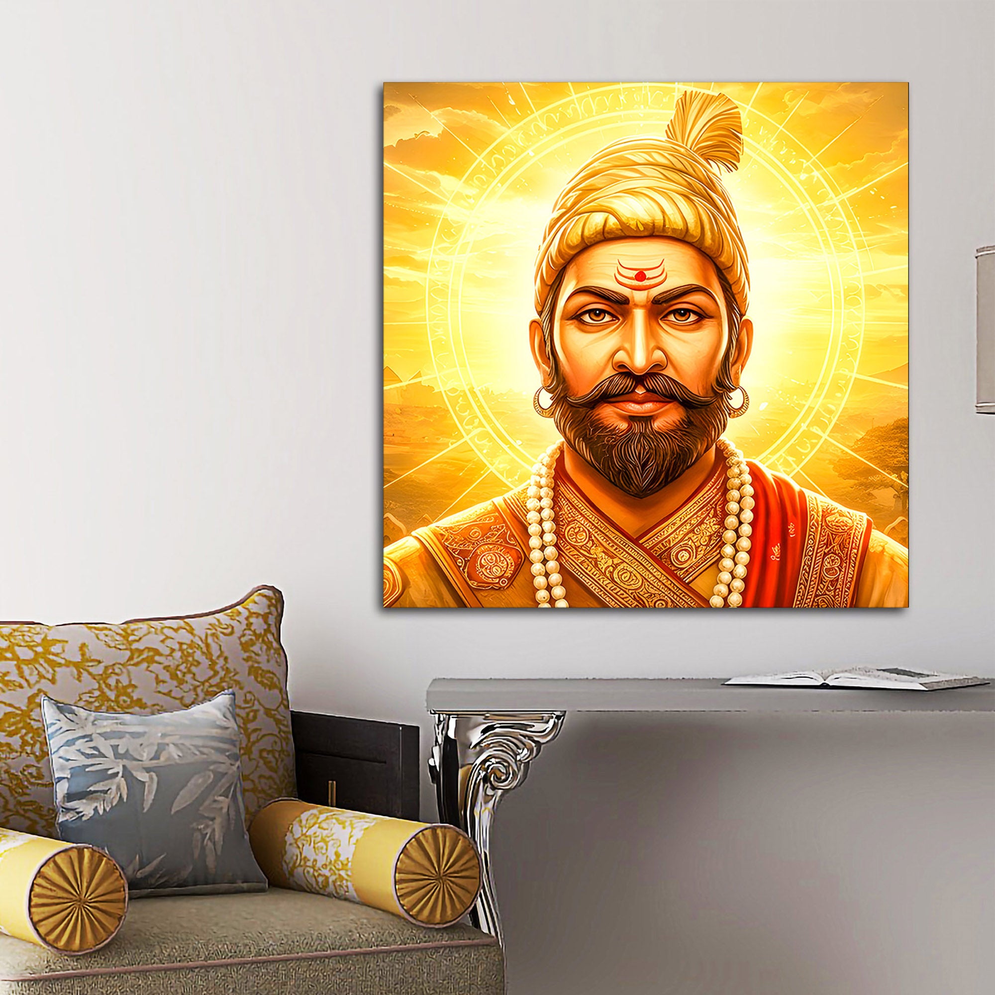 Shivaji Maharaj Iconic Warrior King Premium Wall Painting