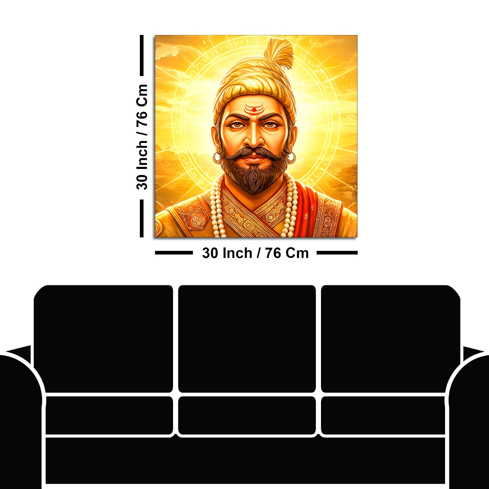 Shivaji Maharaj Iconic Warrior King Premium Wall Painting