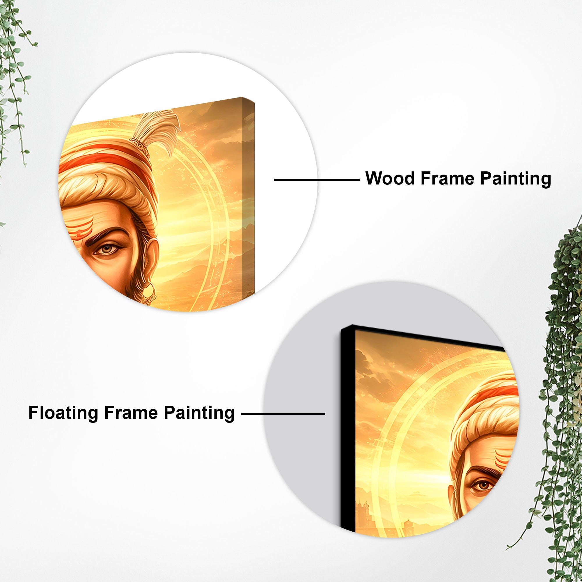 Shivaji Maharaj Majestic Golden Aura Canvas Wall Painting