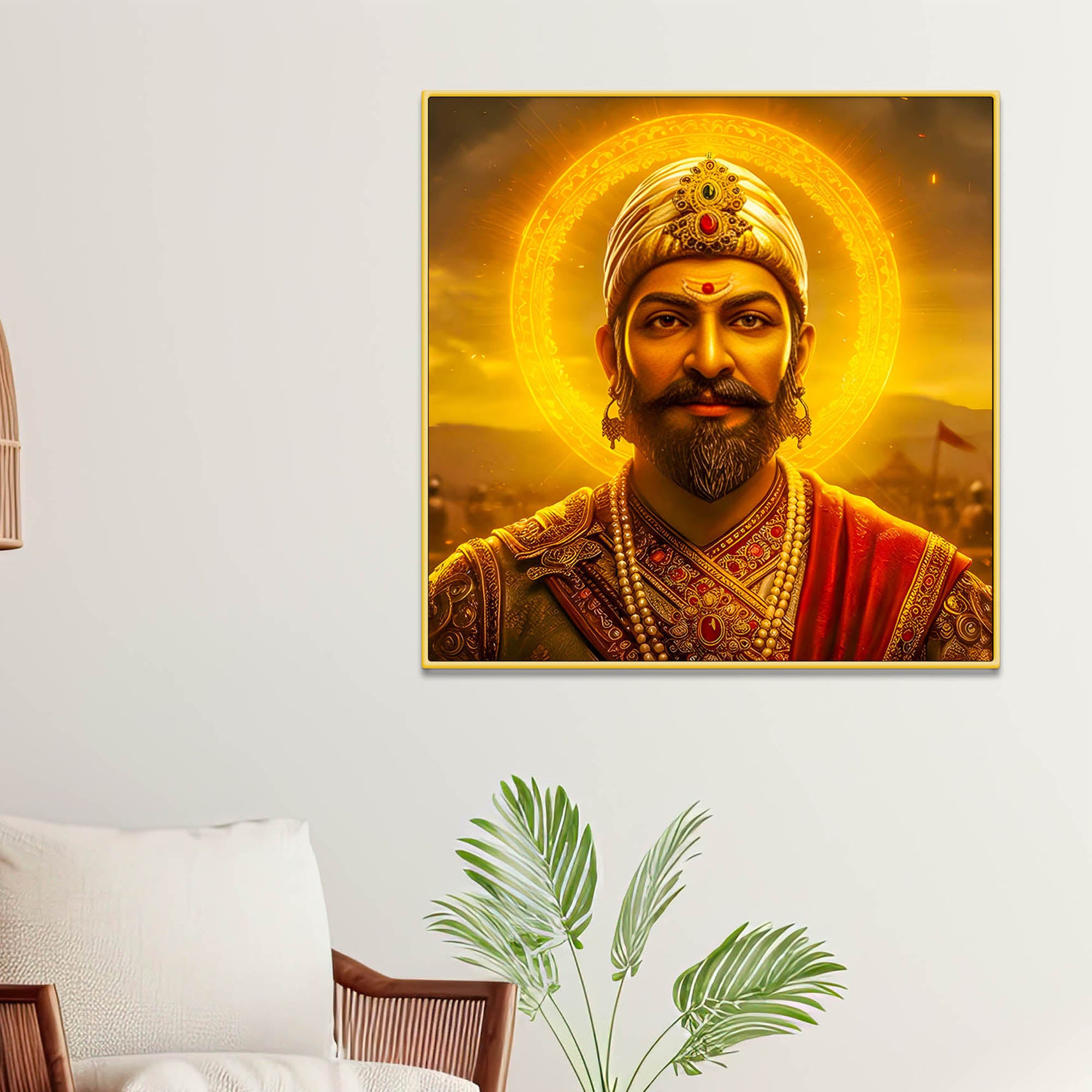 Shivaji Maharaj Maratha King Portrait Premium Wall Painting