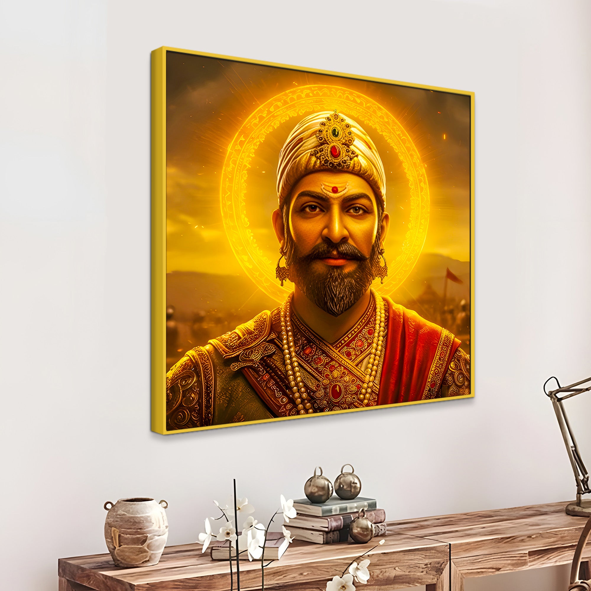 Shivaji Maharaj Maratha King Portrait Premium Wall Painting