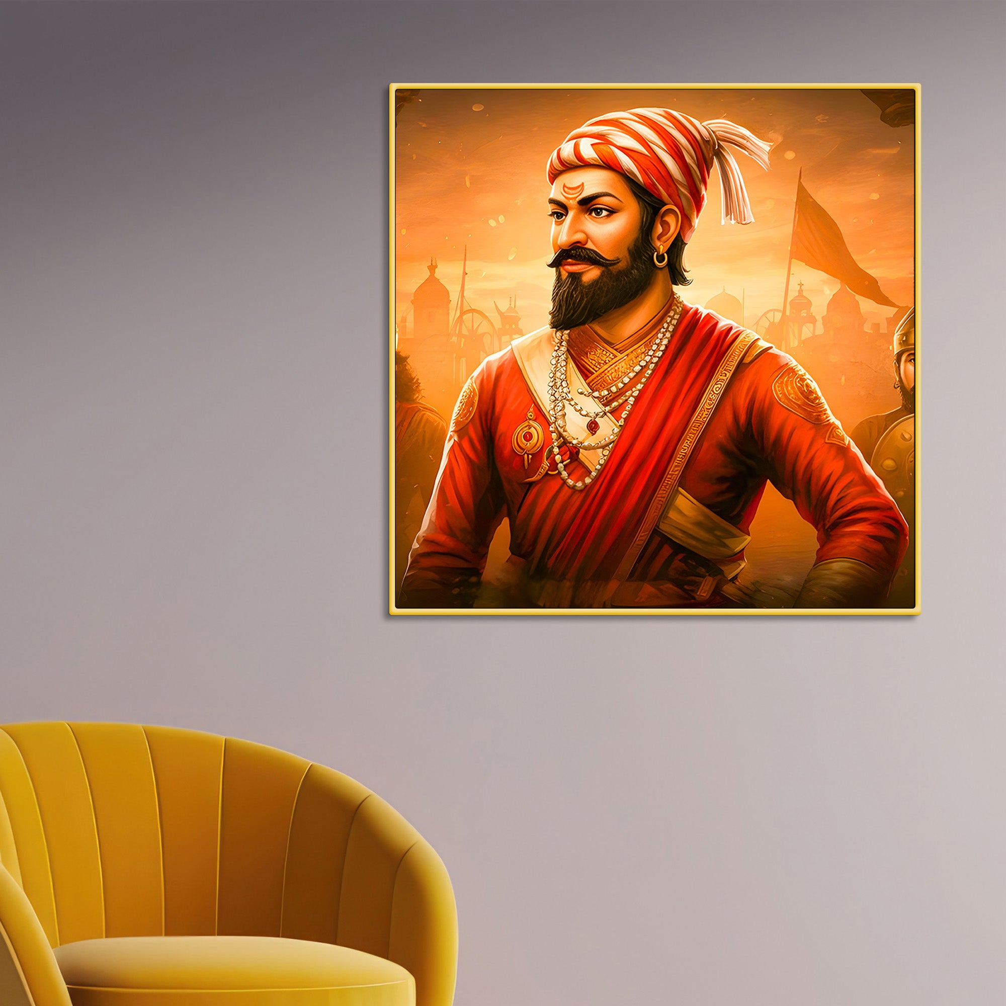 Shivaji Maharaj Maratha Warrior King Wall Painting