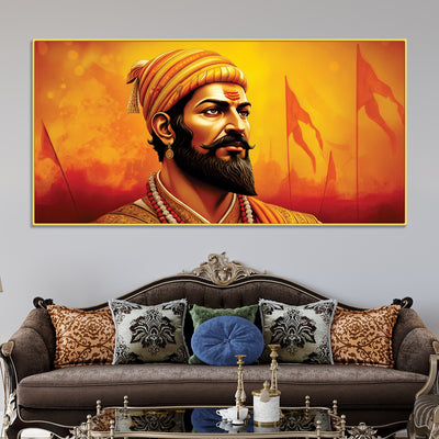 Shivaji Maharaj Warrior Portrait Canvas Wall Painting