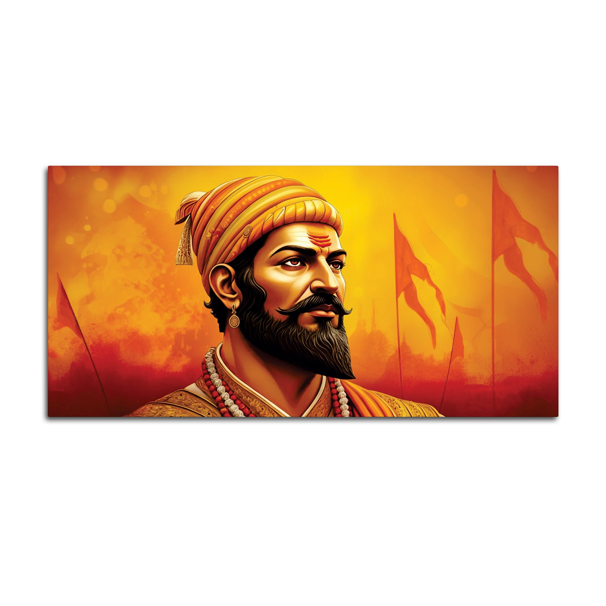 Shivaji Maharaj Warrior Portrait Canvas Wall Painting