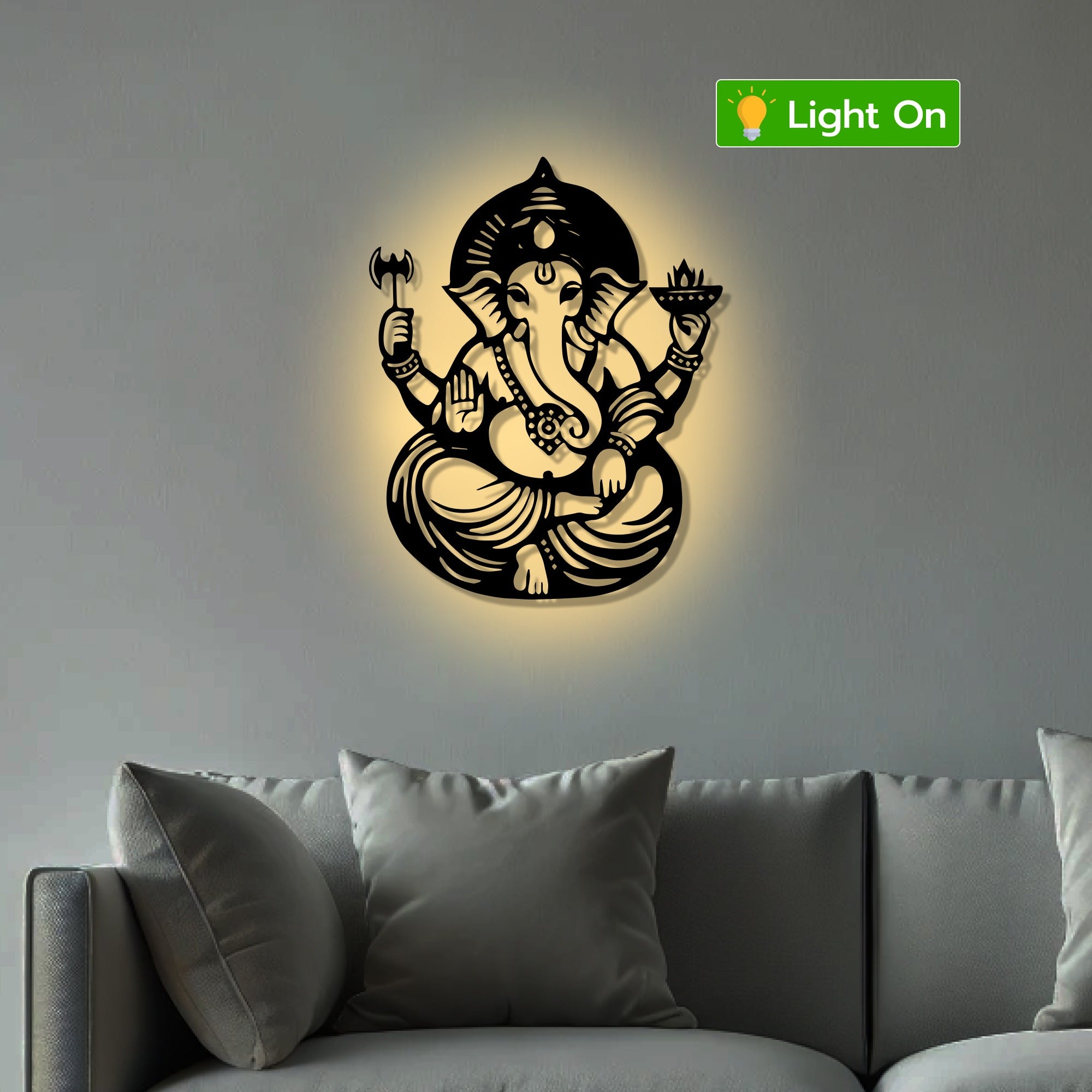 Shree Ganesha Blessings Metal Art Devotion Wall Decor
