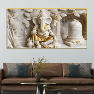 Shree Ganesha Peace and Prosperity 3D Canvas Wall Painting