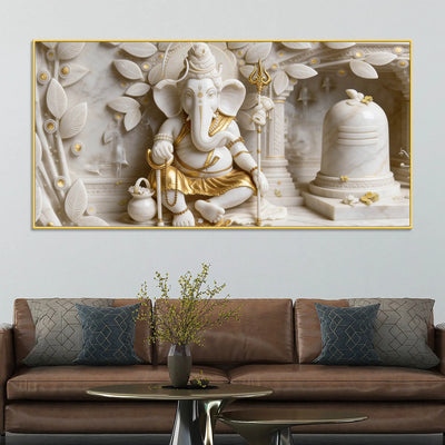 Shree Ganesha Peace and Prosperity 3D Canvas Wall Painting