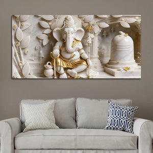 Shree Ganesha Peace and Prosperity 3D Canvas Wall Painting