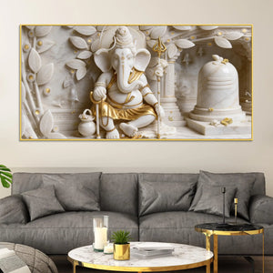 Shree Ganesha Peace and Prosperity 3D Canvas Wall Painting