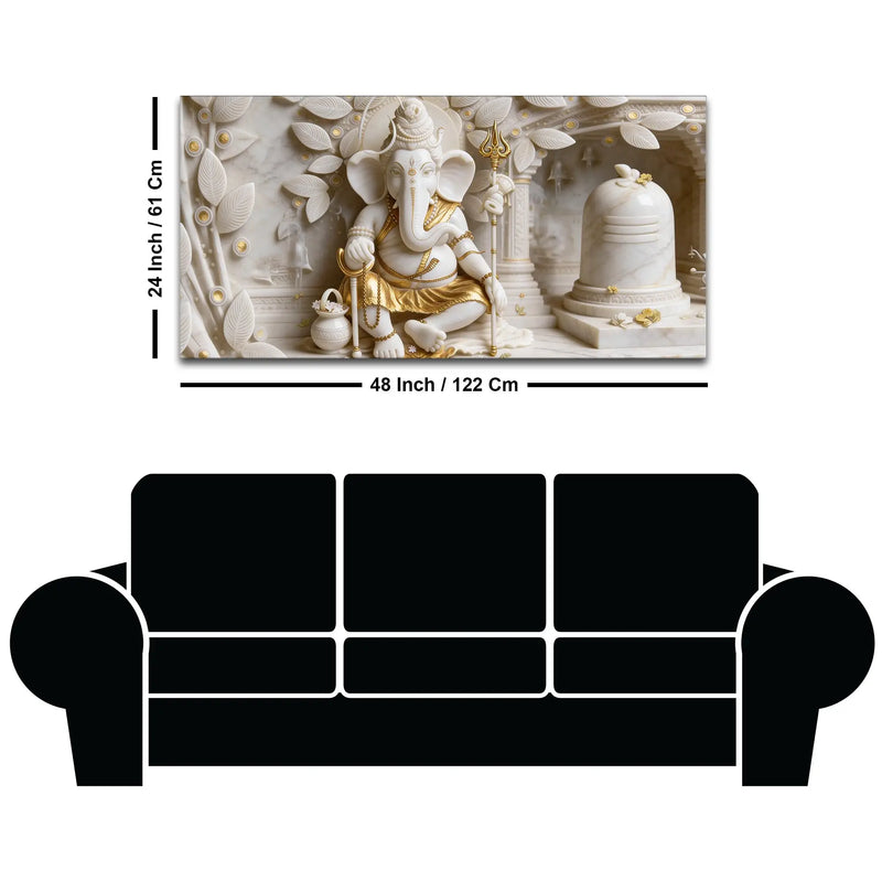 Shree Ganesha Peace and Prosperity 3D Canvas Wall Painting