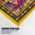 Shree Jagannath Deities Floral Border Canvas Wall Painting