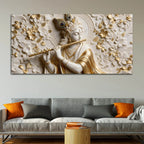 Shree Krishna Peaceful Melody 3D Canvas Wall Painting
