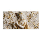 Shree Krishna Peaceful Melody 3D Canvas Wall Painting