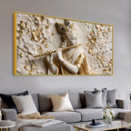 Shree Krishna Peaceful Melody 3D Canvas Wall Painting