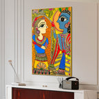 Shree Radha Krishna Colorful Canvas Wall Painting