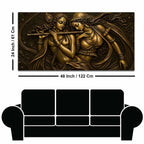 Shree Radha Krishna Divine Melody Metallic Look 3D Canvas Wall Painting