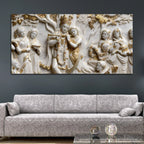 Shree Radha Krishna Divine Ras Leela 3D Canvas Wall Painting
