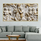 Shree Radha Krishna Divine Ras Leela 3D Canvas Wall Painting