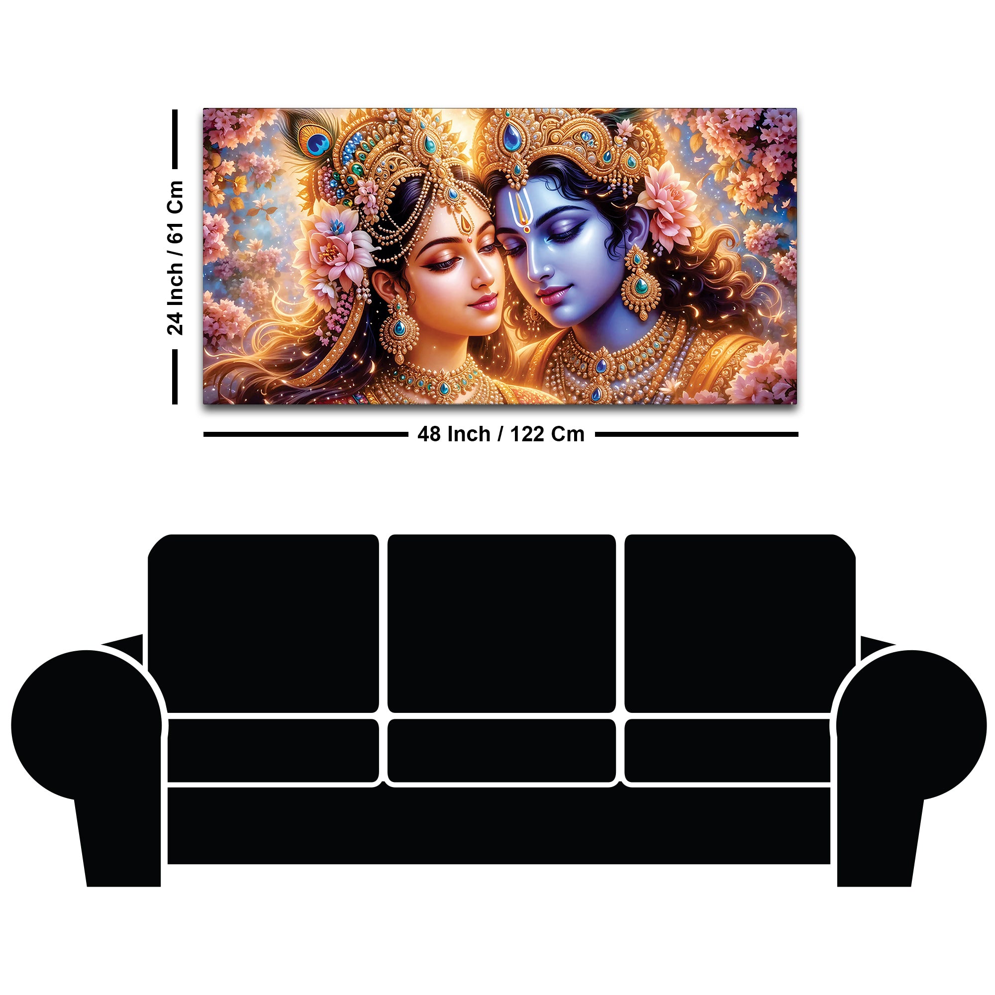 Shree Radha Krishna Premium Canvas Wall Painting
