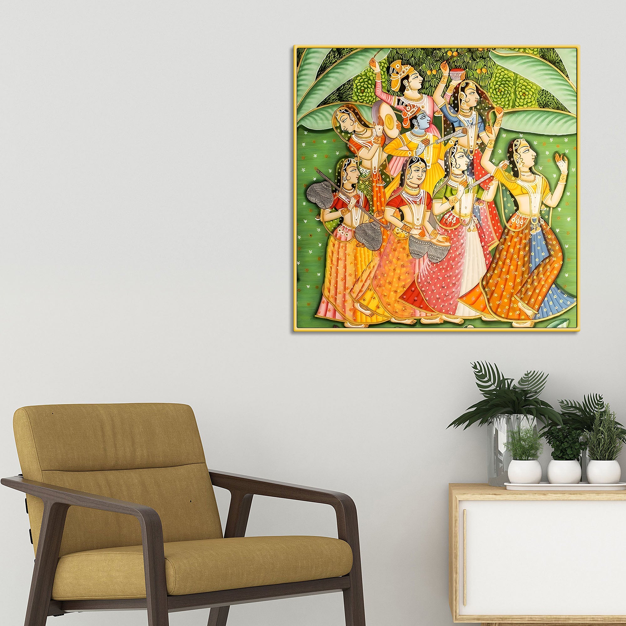 shree-radha-krishna-raas-leela-traditional-pichwai-style-canvas-wall-painting