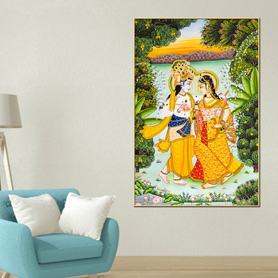 shree-radha-krishna-riverside-walk-canvas-wall-painting
