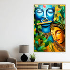 Shree Radha Krishna Serene Face Canvas Wall Painting