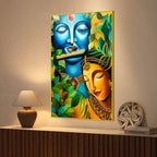 Shree Radha Krishna Serene Face Canvas Wall Painting