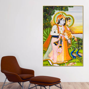 shree-radha-krishna-with-peacocks-canvas-wall-painting