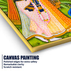 Shree Radha Krishna with Peacocks Canvas Wall Painting