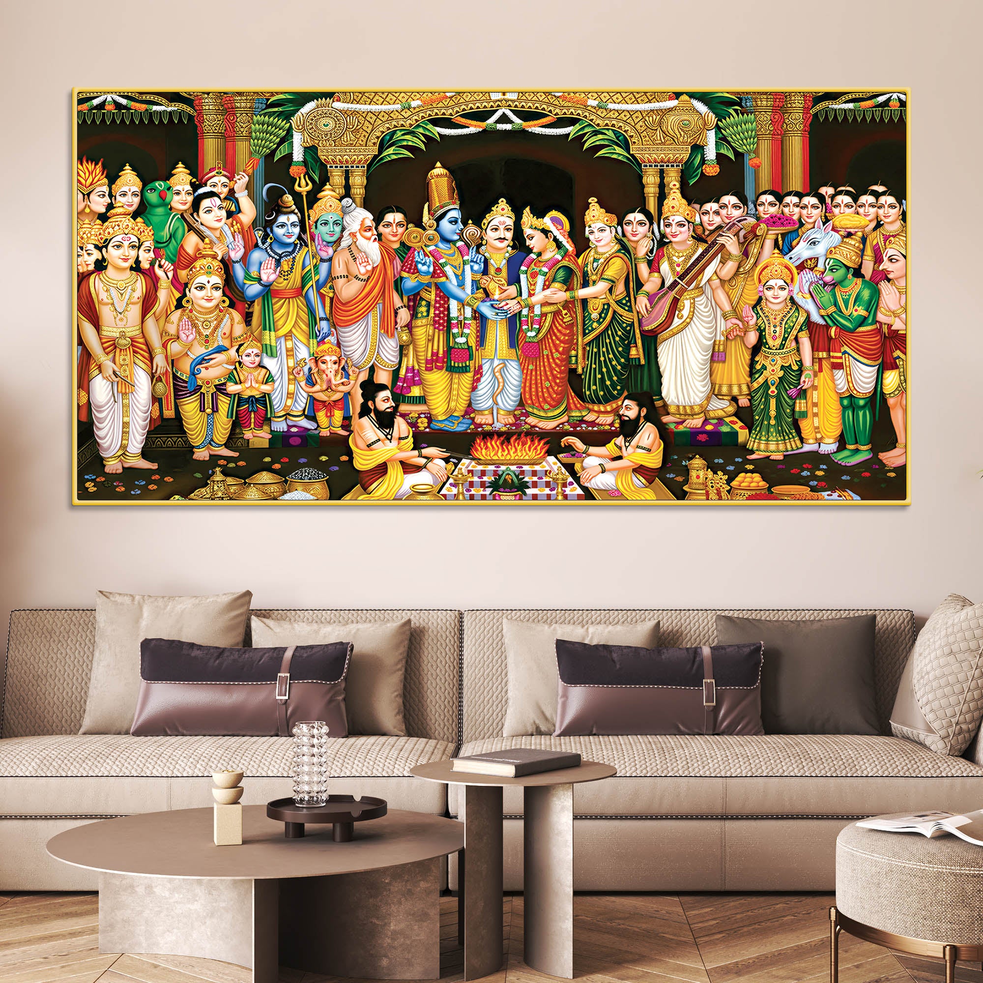 Shree Ram Sita Vivah Religious Canvas Wall Painting