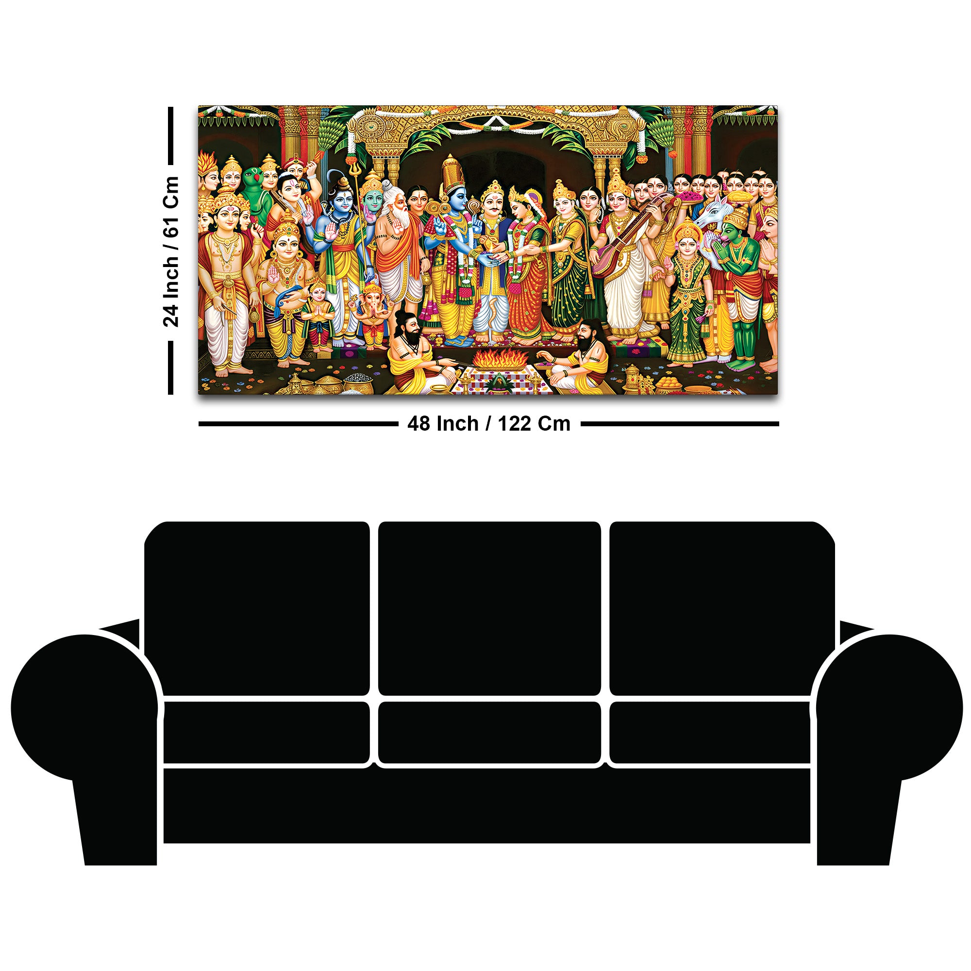 Shree Ram Sita Vivah Religious Canvas Wall Painting