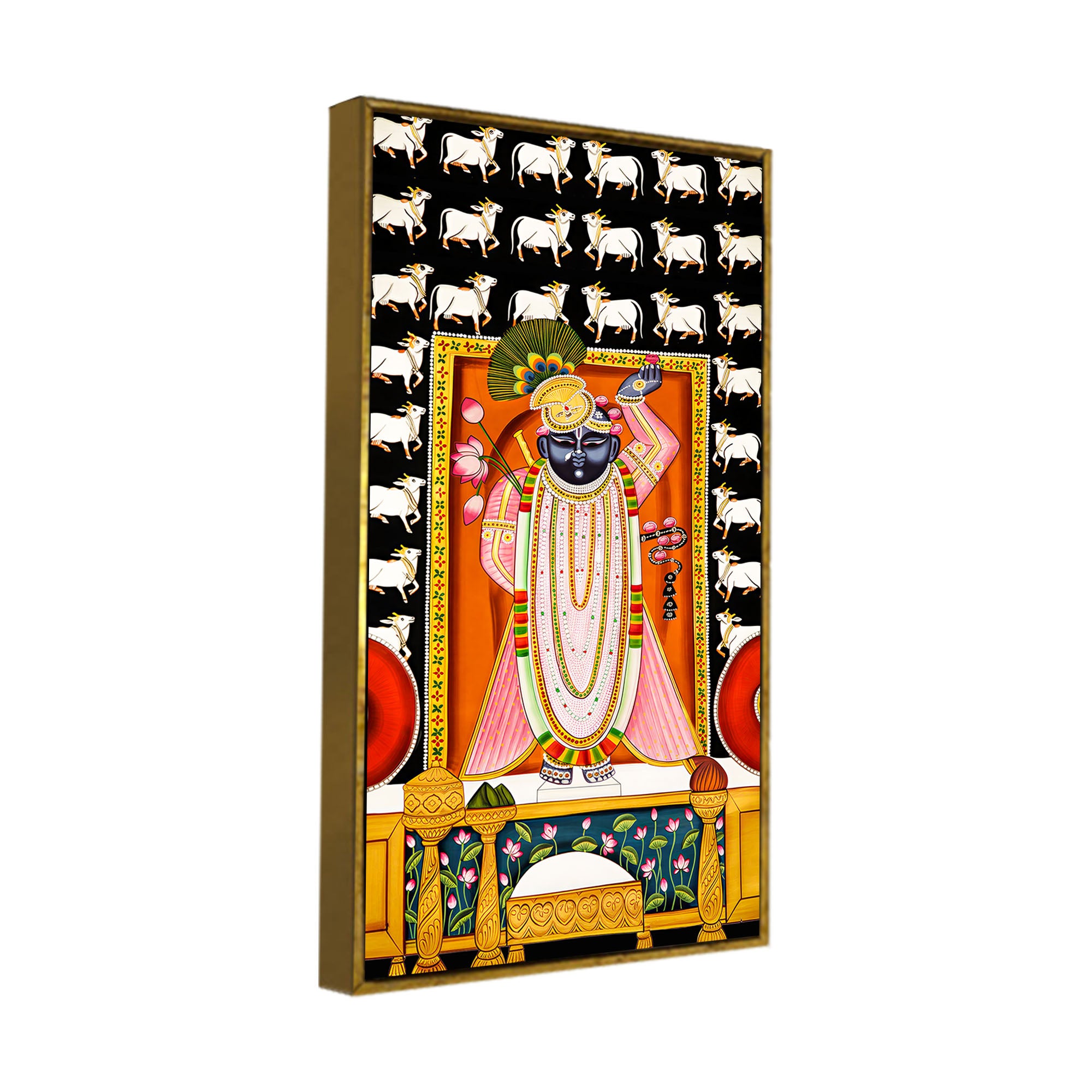 Shreenath Ji Canvas Wall Decor Painting | Spiritual Hindu Art for Home & Gifting
