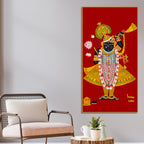 Shreenath ji Pichwai Inspired Canvas Painting | Hindu Religious Wall Decor