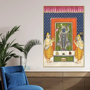 Shreenathji Nathdwara Style Canvas Wall Painting for Home & Temple
