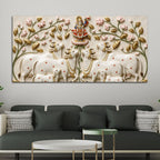 Shreenathji with Holy Cows 3D Canvas Wall Painting