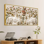 Shreenathji with Holy Cows 3D Canvas Wall Painting