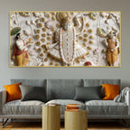 Shreenathji with Peacock Feathers 3D Canvas Wall Painting
