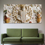 Shreenathji with Peacock Feathers 3D Canvas Wall Painting