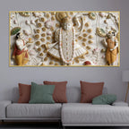 Shreenathji with Peacock Feathers 3D Canvas Wall Painting