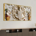 Shreenathji with Peacock Feathers 3D Canvas Wall Painting