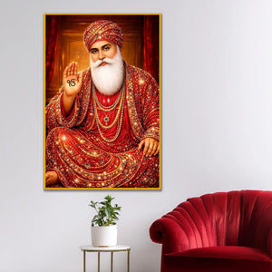 Shri Guru Nanak Dev Ji Floating Frame Crystal Wall Painting