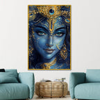 Shri Krishna Portrait Floating Frame Crystal Wall Painting