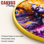 Shri Krishna with Flute Round Frame Wall Painting