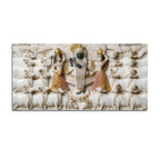 Shri Krishna with Gopis and Cows 3D Canvas Wall Painting