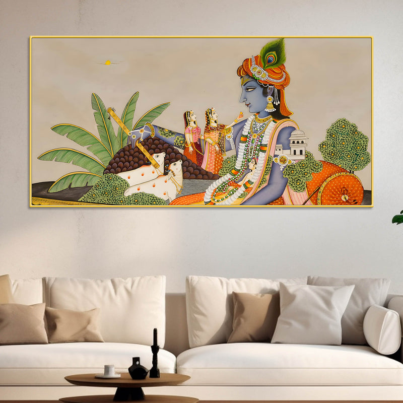 shri-krishna-with-gopis-cows-pichwai-canvas-wall-painting-traditional-indian-decor