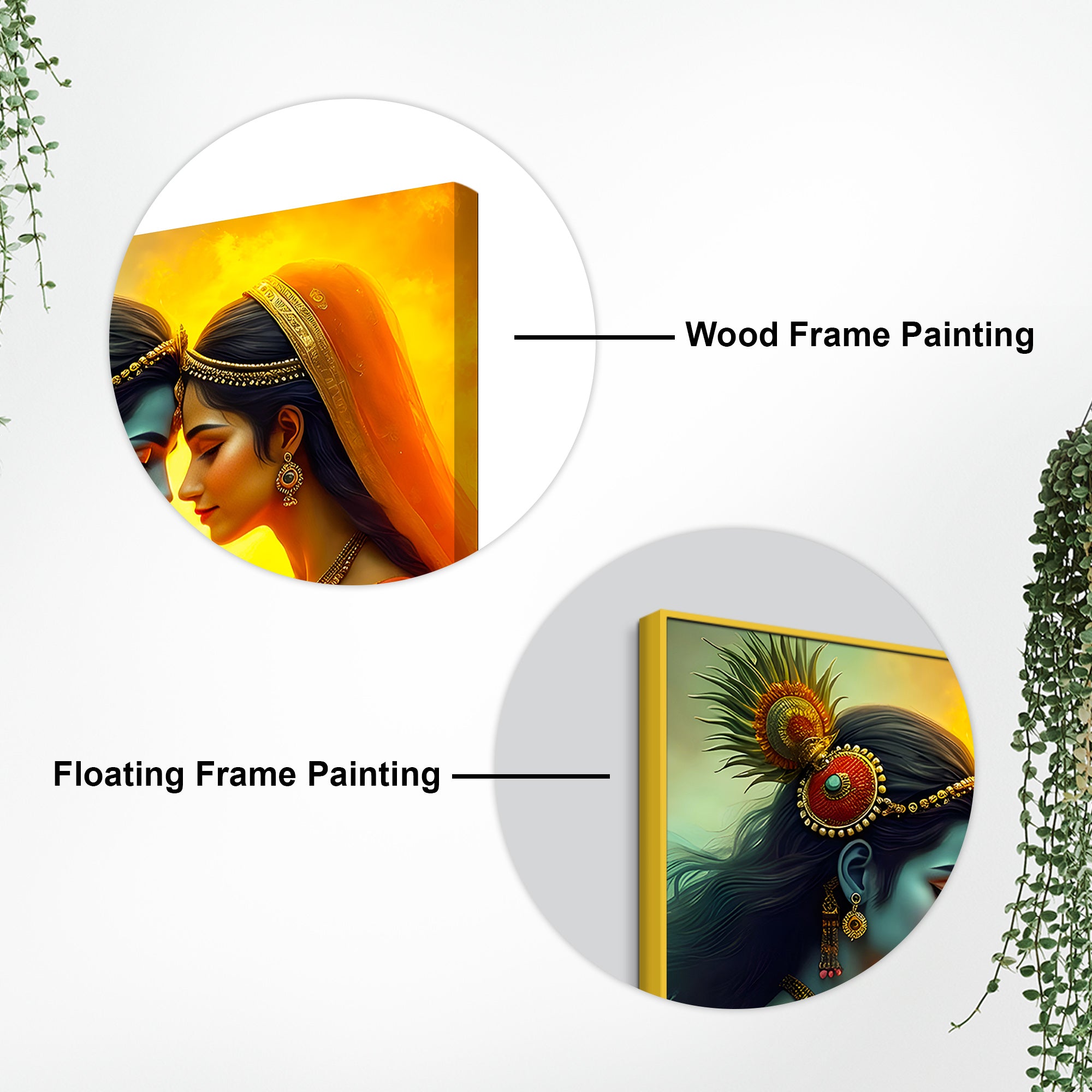 Shri Radha Krishna Eternal Bond Premium Abstract Canvas Wall Painting for Home & Offices