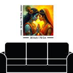 Shri Radha Krishna Eternal Bond Premium Abstract Canvas Wall Painting for Home & Offices