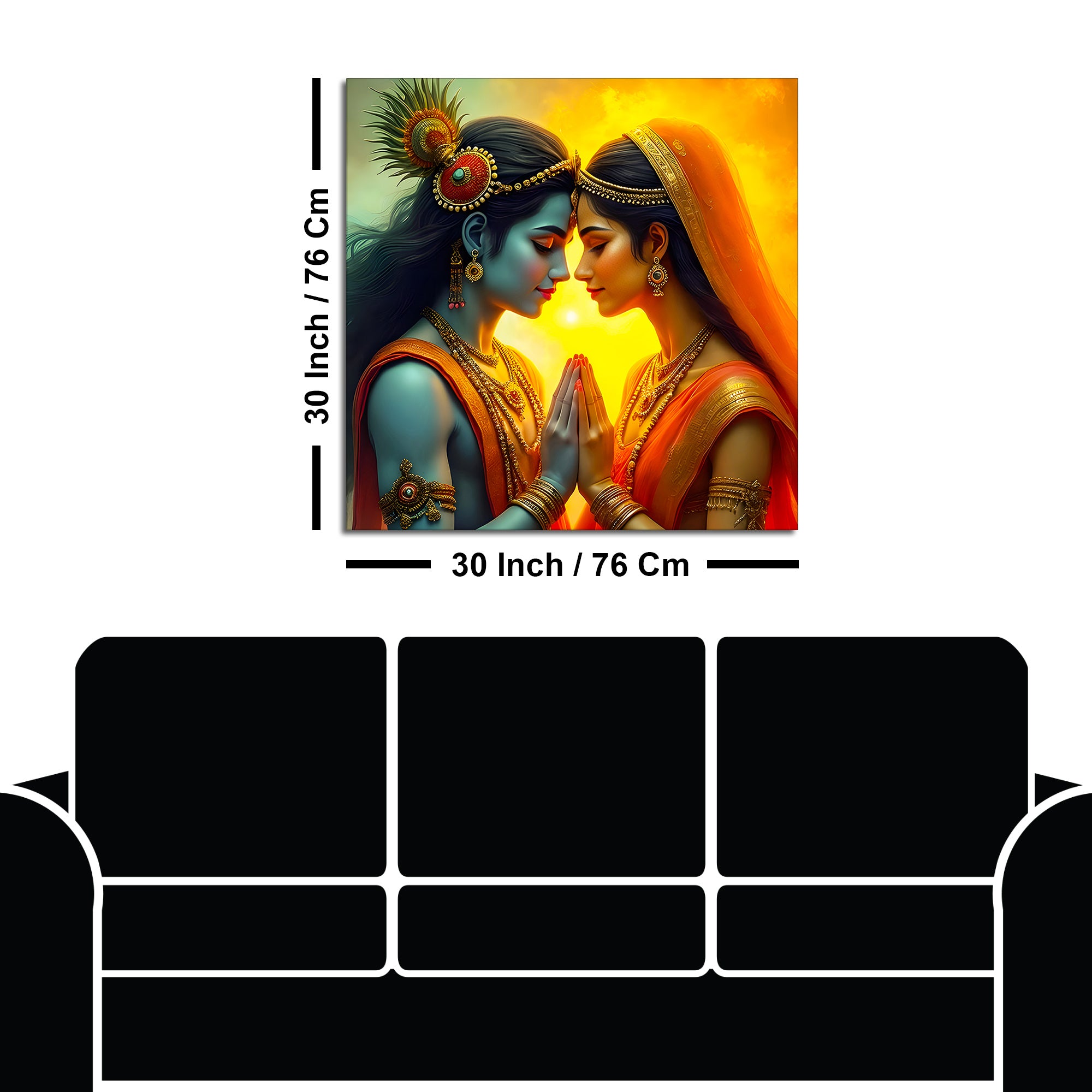 Shri Radha Krishna Eternal Bond Premium Abstract Canvas Wall Painting for Home & Offices